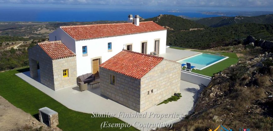 Scenic Sea Views 2,5 Ha Land and Villa for Sale Near Luogosanto, North East Sardinia