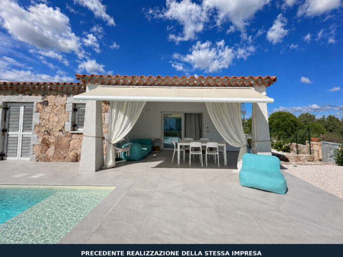 New detached villa for sale in Budoni Baia Sant’Anna with private garden and modern Mediterranean design.