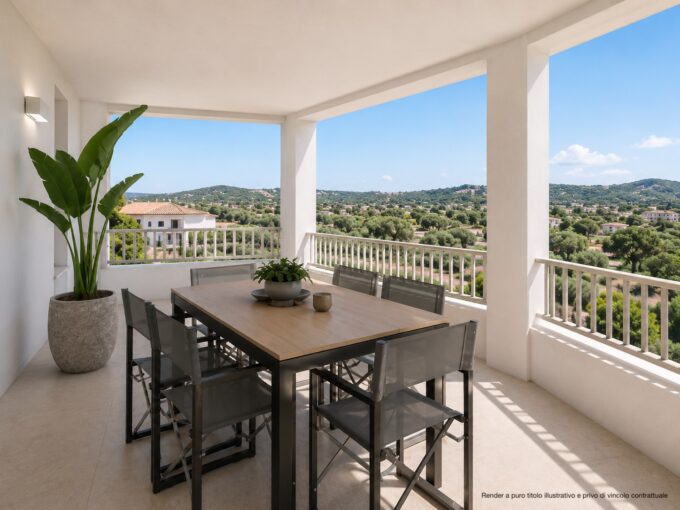 rendering of an under development apartament in budoni sardinia